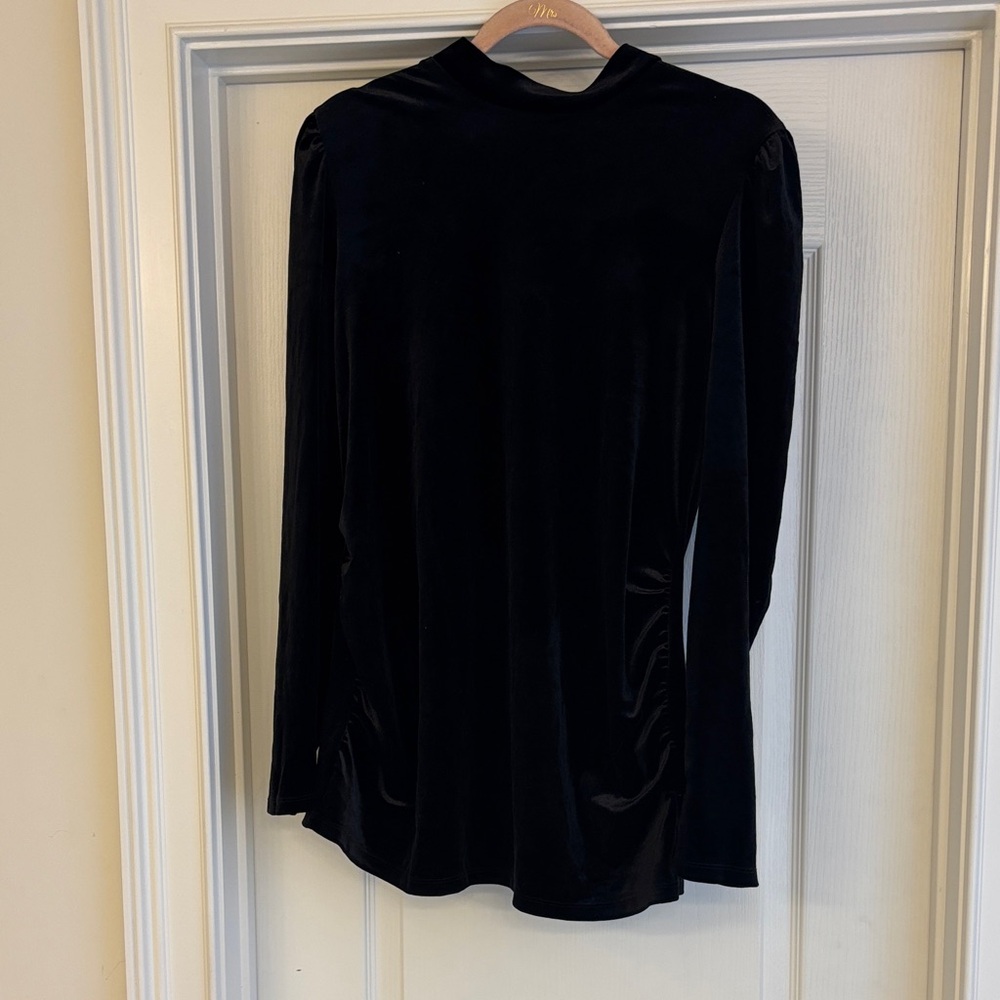 Motherhood Maternity  Black Velvet Long Sleeve Top - Size Large Maternity